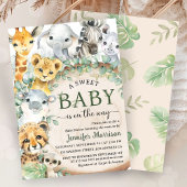Invitation Safari Jungle Animals Baby Shower Tropical Rustic