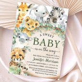 Invitation Safari Jungle Animals Baby Shower Tropical Rustic