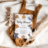 Invitation Safari Jungle Animaux & Coeurs Baby shower moderne