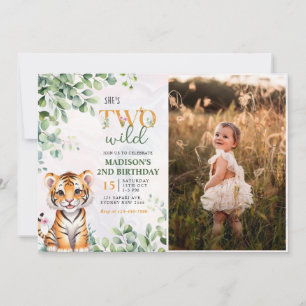 Invitation Safari Jungle Animaux Deux Sauvages 2ème Anniversa