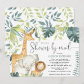 Invitation Safari jungle animaux Douche par baby shower posta (Devant / Derrière)