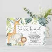 Invitation Safari jungle animaux Douche par baby shower posta (Debout devant)