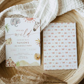 Invitation SAFARI Jungle Animaux fête d'anniversaire