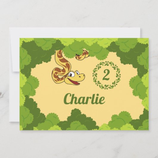 Invitation Safari Jungle Animaux mignons Photo Anniversaire (Dos)