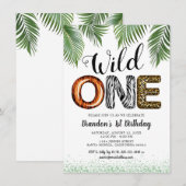 Invitation Safari Jungle Anniversaire 1ère année (Devant / Derrière)