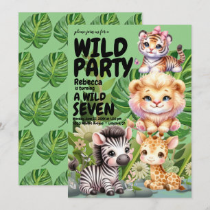 Invitation Safari Jungle Fête d'anniversaire sauvage