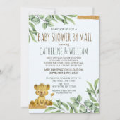 Invitation Safari Jungle Lion Baby shower Moderne Par Mail (Devant)