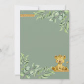 Invitation Safari Jungle Lion Baby shower Moderne Par Mail (Dos)