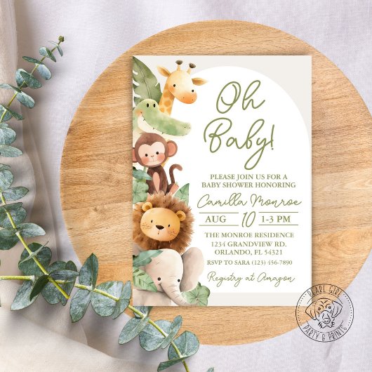 Invitation Safari Jungle Oh Bébé Animal