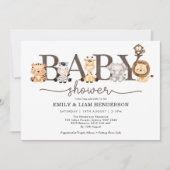 Invitation Safari Jungle sauvage Baby shower d'animaux sauvag (Devant)
