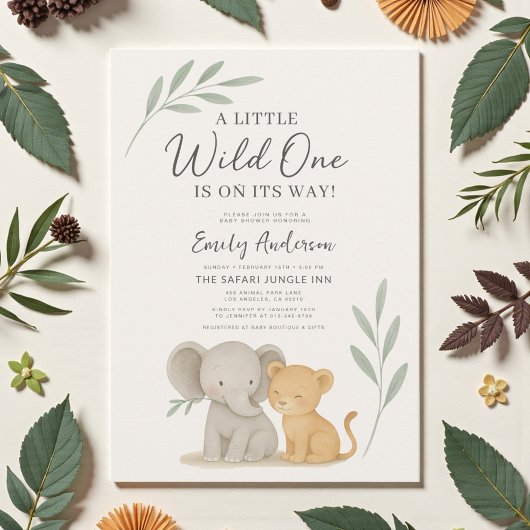 Invitation Safari Jungle Wild One Baby Shower