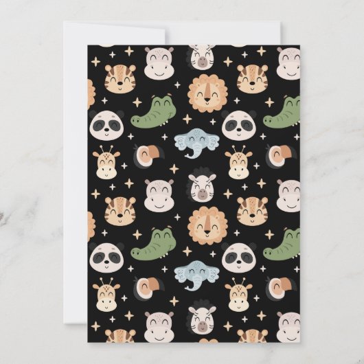 Invitation Safari Jungle zoo animaux anniversaire garçon invi (Dos)