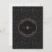 Invitation Safari Leopard Baby shower en or rose noire (Dos)