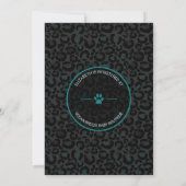 Invitation Safari Leopard Turquoise Baby shower Poster de ani (Dos)
