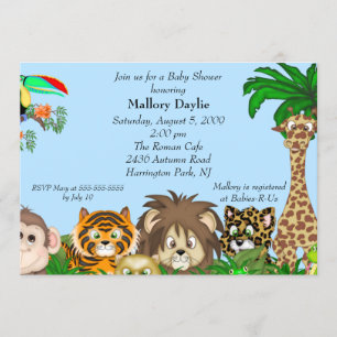 Invitation Safari mignon c'est un baby shower de garçon de