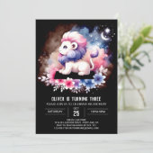 Invitation Safari minimaliste Lion Anniversaire (Debout devant)