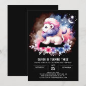 Invitation Safari minimaliste Lion Anniversaire (Devant / Derrière)