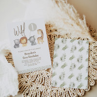 Safari moderne Animaux sauvages Un 1er anniversair