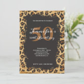 Invitation Safari moderne Grunge Leopard 50e anniversaire (Debout devant)