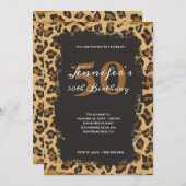 Invitation Safari moderne Grunge Leopard 50e anniversaire (Devant / Derrière)