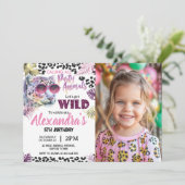 Invitation Safari Party Animaux Anniversaire Empreinte de léo (Debout devant)