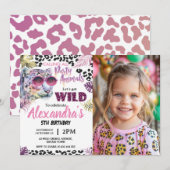 Invitation Safari Party Animaux Anniversaire Empreinte de léo (Devant / Derrière)