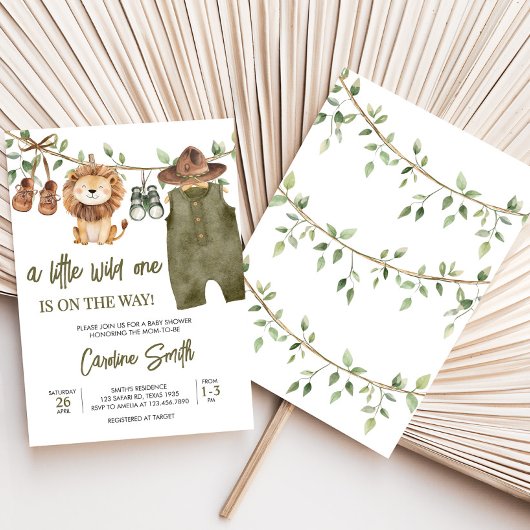 Invitation Safari Petite Wild One Baby Clothes Baby shower