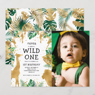 Invitation Safari Photo Anniversaire Sauvage 1 an