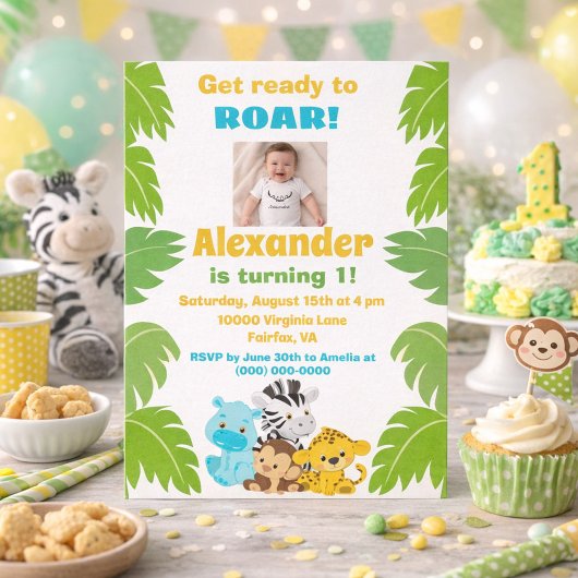 Invitation Safari pour 1er anniversaire