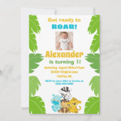 Invitation Safari pour 1er anniversaire (Devant)