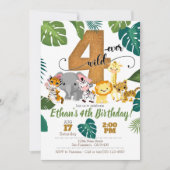 Invitation Safari pour 4e anniversaire (Devant)
