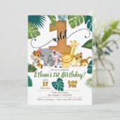 Invitation Safari pour le premier anniversaire (Debout devant)