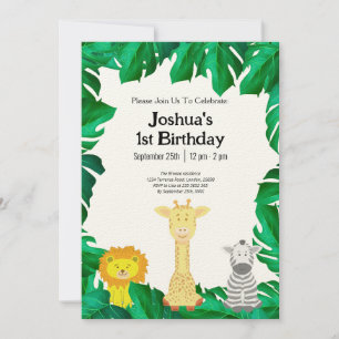 Invitation Safari pour le premier anniversaire du