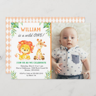 Invitation Safari Premier anniversaire Boy Wild One Jungle Pa
