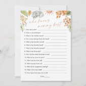 Invitation SAFARI Qui Connaît Maman Meilleur Baby shower Jeu (Devant)