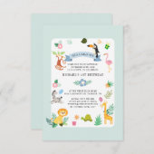 Invitation Safari sauvage Animaux 1er anniversaire Jungle Par (Devant / Derrière)