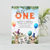 Invitation Safari sauvage Animaux Anniversaire Fête Invitatio (Debout devant)