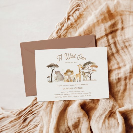 Invitation Safari sauvage Animaux Baby shower Boho