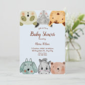 Invitation Safari sauvage Animaux Baby shower garçon (Debout devant)