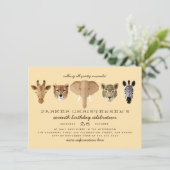 Invitation Safari sauvage Animaux Garçons Anniversaire (Debout devant)