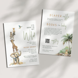 Invitation Safari sauvage de la Jungle | Tout en un Baby show