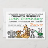 Invitation Safari sauvage, fête d'anniversaire des enfants (Devant)