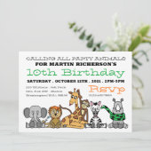 Invitation Safari sauvage, fête d'anniversaire des enfants (Debout devant)