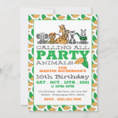 Invitation Safari sauvage, fête d'anniversaire pour enfants (Devant)