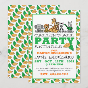 Invitation Safari sauvage, fête d'anniversaire pour enfants