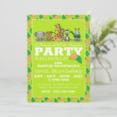 Invitation Safari sauvage, fête d'anniversaire pour enfants (Debout devant)