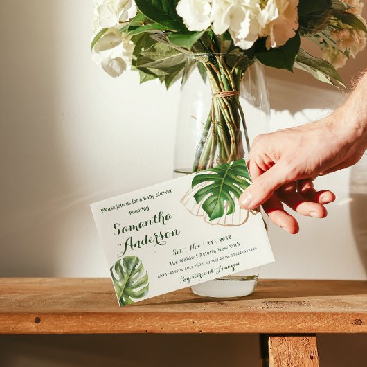 Invitation Safari Simple Tropical Wild Un Baby shower