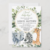 Invitation Safari Sip and See, Rencontrez le thème de la jung (Devant)