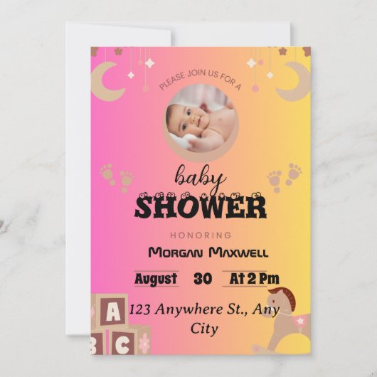 Invitation "Safari Soirée : Baby shower de Bernadette Celebra (Devant)