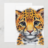 Invitation Safari Spirit Bébé Guépard (Devant / Derrière)